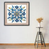 BYGFHLYW 5D Crystal Art Diamond Painting Kits for Adults, Elegant Blue Mandala Flower Diamond Art Kits for Adults Beginner, DIY Diamonds Dot Gem Painting for Home Wall Decor 11.8x11.8inch BYGFHLYW