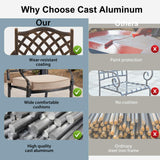 AIWOEN 7-Piece Cast Aluminum Patio Furniture, Patio Dining Set for 6 Include 59" Rectangular Outdoor Dining Table and 6 Stackable Chairs with Cushions & Umbrella Hole (Bronze) AIWOEN