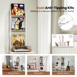 Giantex Record Player Stand with Vinyl Storage, 5-Tier Tall Turntable Stand with Record Holder Vinyl Display Shelf, Holds up to 200 Albums, Vinyl Record Storage for Living Room, Bedroom (White) Giantex