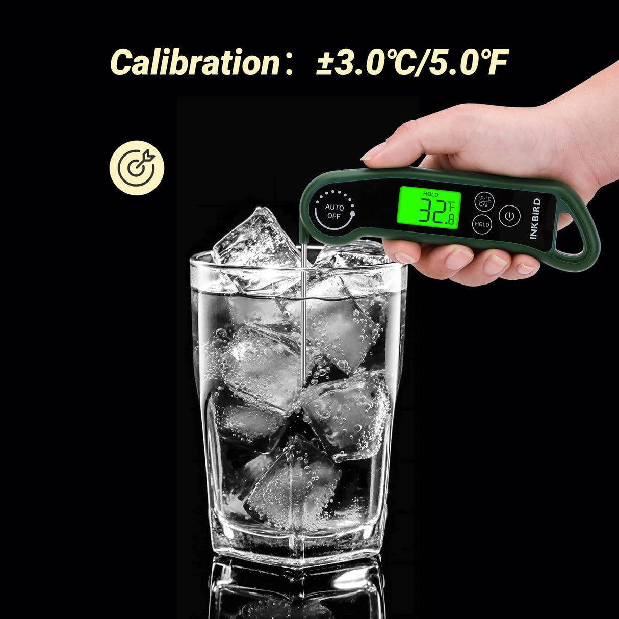 INKBIRD 0.5 Seconds Instant Read Meat Thermometer for Cooking RHT-11K, ±0.5℉ Accuracy Digital Food Thermometer with 1.42inch Large Screen, Waterproof Kitchen Thermometer for Candy, Grill, BBQ, Brewing Inkbird