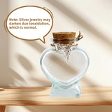 COSOWO Memorial Bottle for Pet Hair, Dogs & Cats Fur Memorial Glass Keepsake with 2 Silver Accessories, Pet Memorial Urn, Heart Shape COSOWO