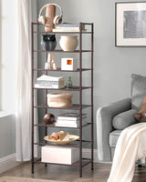 SONGMICS Narrow Shoe Rack - Sturdy 8 Tier Metal Tall Shoe Rack Shelf, Slim Shoe Storage Organizer for Closet Entryway Small Spaces, Bronze SONGMICS