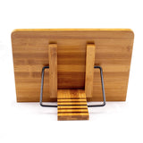 Large A+ (15.4 x 11) Inch XL Bamboo Book Stands & Holders for Reading Hands Free in Bed,Cookbook,Textbook,Law,with 6 Adjustable Height Document Stand Goldwish