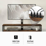 Seventable TV Stand with Mount and Power Outlet 43", Swivel TV Stand Mount for 32/45/55/60/65/70 inch TVs, Height Adjustable TV Entertainment Center with Cable Management, Rustic Brown Seventable