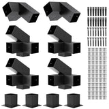 Pergola Kit, 30° Slanted Roof Pergola Bracket Set, Roof Wall Mount Extension Bracket Kit,4" x 4" (Actual: 3.5x3.5 Inch) Powder-Coated Pergola Hardware for Porch,Gazebo, Backyard(10pcs) FMhotu