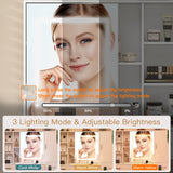 Quimoo 47" Vanity Desk with Sliding Lighted Mirror and Power Outlet, Makeup Vanity Desk with 5 Drawers and Cabinet, Hidden and Open Shelves, Vanity Table Set with 3 Color Lighting (White) Quimoo