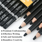 Charcoal Pencils for drawing, Set of 12, Charcoal Drawing Pencils (S-Soft, Soft, Medium, Hard), Art Supplies for Artist, Sketching, Shading Aenir