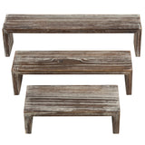 MyGift Tabletop Torched Wood Nesting Decorative Display Riser Stands, Set of 3 MyGift