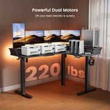 ErGear 65″ L Shaped Corner Standing Desk, 3 Drawers & 2 Cable Management Trays Large Stand up Desk, C-Clamp Mount Compatible Height Adjustable Desk for Home Office, Black ErGear