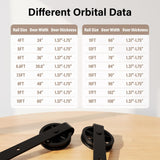 WINSOON 5-16FT Single Wood Sliding Barn Door Hardware Kit 5FT Basic Black Big Spoke Wheel Roller Garage Closet Carbon Steel Flat Track System (5FT) WINSOON