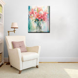 Tucocoo Pink Lily Flower Paint by Numbers Kits 16x20 inch Canvas DIY Oil Painting for Adults with Brushes and Acrylic Pigment - Blooming Floral Vase Picture for Home Decor Gifts (Without Frame) Tucocoo