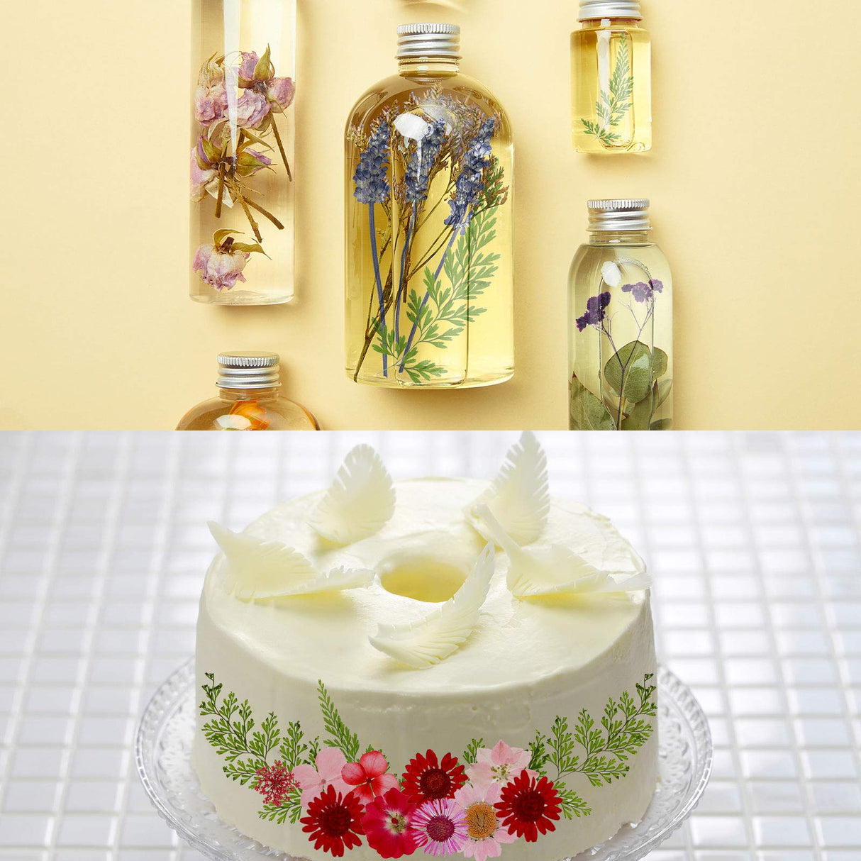 Nuanchu Pressed Flowers Bulk Dried Flower for Crafts, Dried Flower Leave Natural with Tweezer for Resin Mold Scrapbooking DIY (Classic Style) Nuanchu