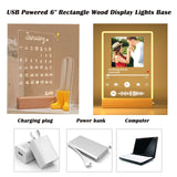 Lyshujli 2Pcs 6" Warm Light Wooden LED Lights Display Pedestal, Rectangle Wood Led Lights Display Base for Acrylic Sheet Plexiglass 3D Crystal Glass Resin Art Lyshujli