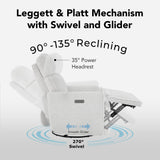 CHITA Electronic Power Recliner Chair Swivel Glider, FSC Certified Modern Nursery Rocking Chair with USB and Type-C Ports, Boucle White CHITA