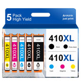 Ankink Remanufactured Ink Cartridge Replacement for Epson 410XL 410 XL T410XL (Black and Tricolor 5-Pack) to use with XP-7100 XP-830 XP-640 XP-630 XP-530 XP-635 XP7100 Printer Ankink