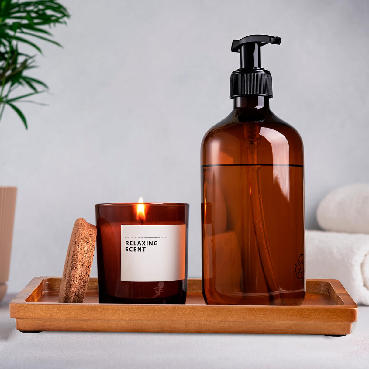 Bathroom Vanity Tray 11.8 x 5.9 inches of Natural Acacia Wood - Elegant Organizer for Cosmetics, Jewelry, Perfume, Candle, Key - Premium Wood Tray for Bathroom, Kitchen, Countertop, Toilet Tank, Sink Demigo