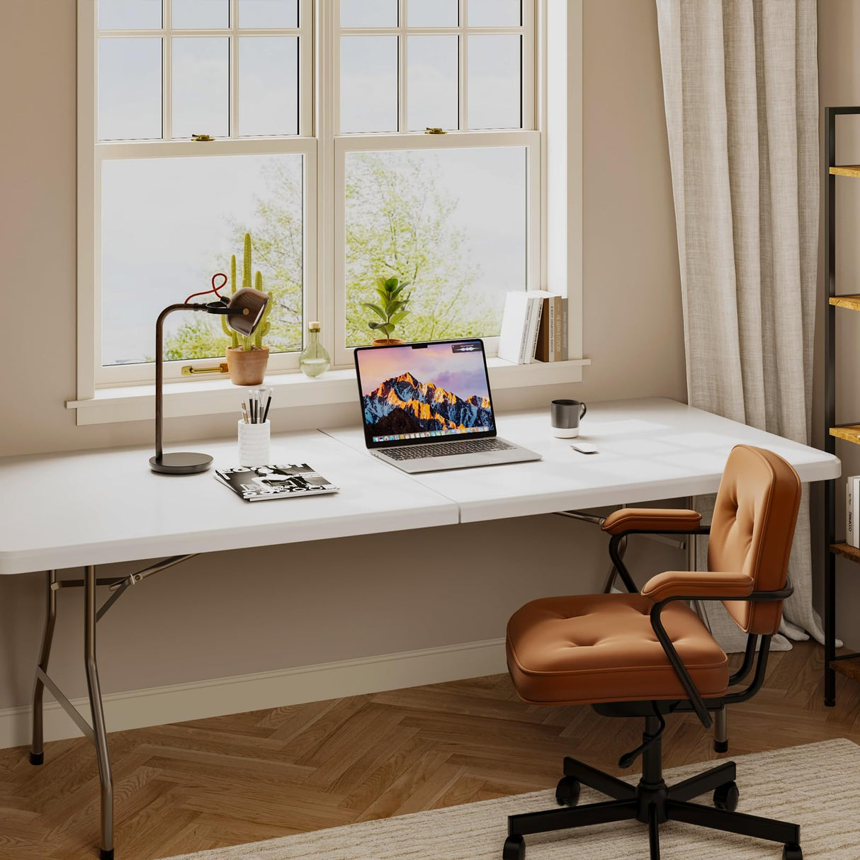 VTOY 6FT（30"x72"） Folding Table, Indoor Outdoor Heavy Duty Table with Carrying Handle,Portable Plastic Fold up Table for Picnic/Party/Camping/Office/School VTOY