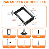 SKYSEN 16" Metal Table Legs, Desk Legs, Coffee Table Legs,Bench Legs for Desk, Coffee Tables, Dining Tables, Benches-16 * 11.8" Square Shape- Heavy Duty- Thickened Material- Black(zt-z-16"*11.8") SKYSEN