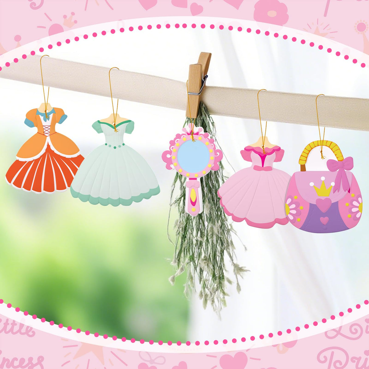 Seenelling 24 Set Princess DIY Painting Kit Ceramic to Paint Your Own Princess Dress Castle Statues Unpainted Plaster Figurines Brushes Acrylic Paints Bags Party Favor for Adults Girls Baby Shower Seenelling