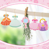 Seenelling 24 Set Princess DIY Painting Kit Ceramic to Paint Your Own Princess Dress Castle Statues Unpainted Plaster Figurines Brushes Acrylic Paints Bags Party Favor for Adults Girls Baby Shower Seenelling