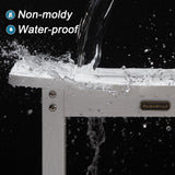 Waterproof Shower Bench, White Poly Shower Stool for Shaving Legs, Shower Chair Seat with Handles & Shower Head Holder, Plastic Bathroom Bench with Adjustable Feet for Inside Shower, Non-Slip KaimuBench