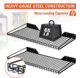Wallmaster Garage Wall Shelf 2 Pack 23.6"x11.8" Wall Mount Heavy Duty Metal Shelves Mesh Storage Rack for Garage, Office, Basement and Kithcen, max Load 65 lbs (Black) Wallmaster