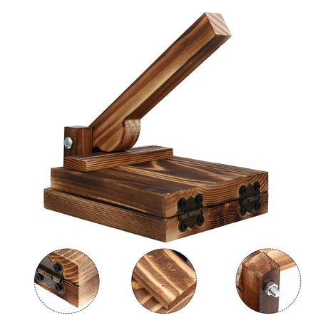 Amosfun Wooden Tortilla Press Maker Wooden Dough Presser Tool Large Roti Maker Dumpling Wrapper Mold for Homemade Tortilla, Roti,Taco,Dough Press Brown Amosfun