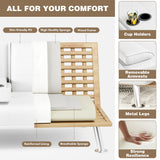 Homall Futon Sofa Bed, Leather Futon Couch with Removable Armrests, Adjustable Recliner Sleeper Sofa Bed with Dual Cup Holders for Living Room, Apartment, Office (White) Homall