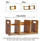 Expandable Bamboo Desktop Bookshelf Organizer by Jaycomey - Stylish and Versatile Book Rack for Home and Office Jaycomey
