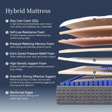 Full Size Mattress 12 Inch Hybrid with Zoned Support for Pressure Relief, Edge Support & Soft but Supportive Comfort, Full Bed Mattress with Gel Memory Foam COMFBOX