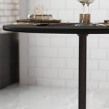 Flash Furniture Lars Black 30'' Round Wood Cocktail Table with 30'' and 42'' Columns Flash Furniture