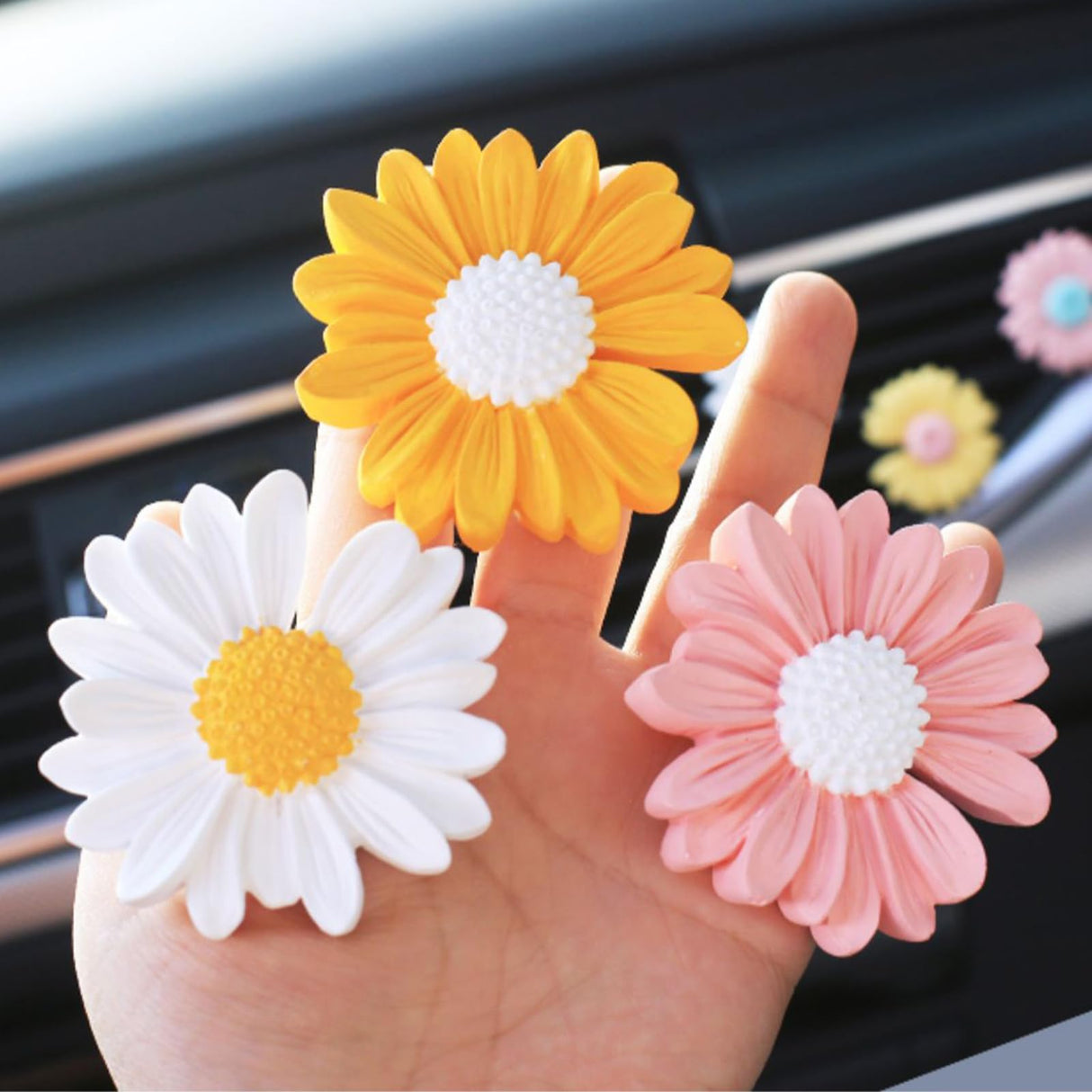 Wehous 2PCS Daisy Flower Silicone Mold 3D Flower Fondant Chocolate Cake Cupcake Topper Decoration Mold Unique Resin Candle Molds DIY Soap Wax Epoxy Resin Concrete Casting Polymer Clay Craft Wehous
