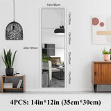 POASAS Mirror Full Length, 14x12 Inchx4PCS Wall Mirror Tiles,Full Body Mirror,Acrylic Shatterproof Mirrors for Bedroom,Door,Home Gym,Kids POASAS