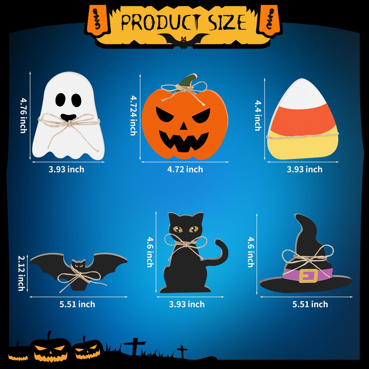 6PCS Halloween Wood Signs, Halloween Tiered Tray Decor, Halloween Decor, Halloween Git For Her, Halloween Day Shelf Personalized Decor, Mantle Decor, Farmhouse Tiered Tray Decor Aiolpy