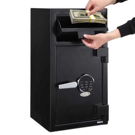 TROPOW 3.5 Cu.Ft Heavy Duty Drop Safe for Business With Digital Keypad, Depository Safe for Money with Drop Slot, 27" x 15.7"x 13.8", Office Safe Box for Money and Mail, Black TROPOW