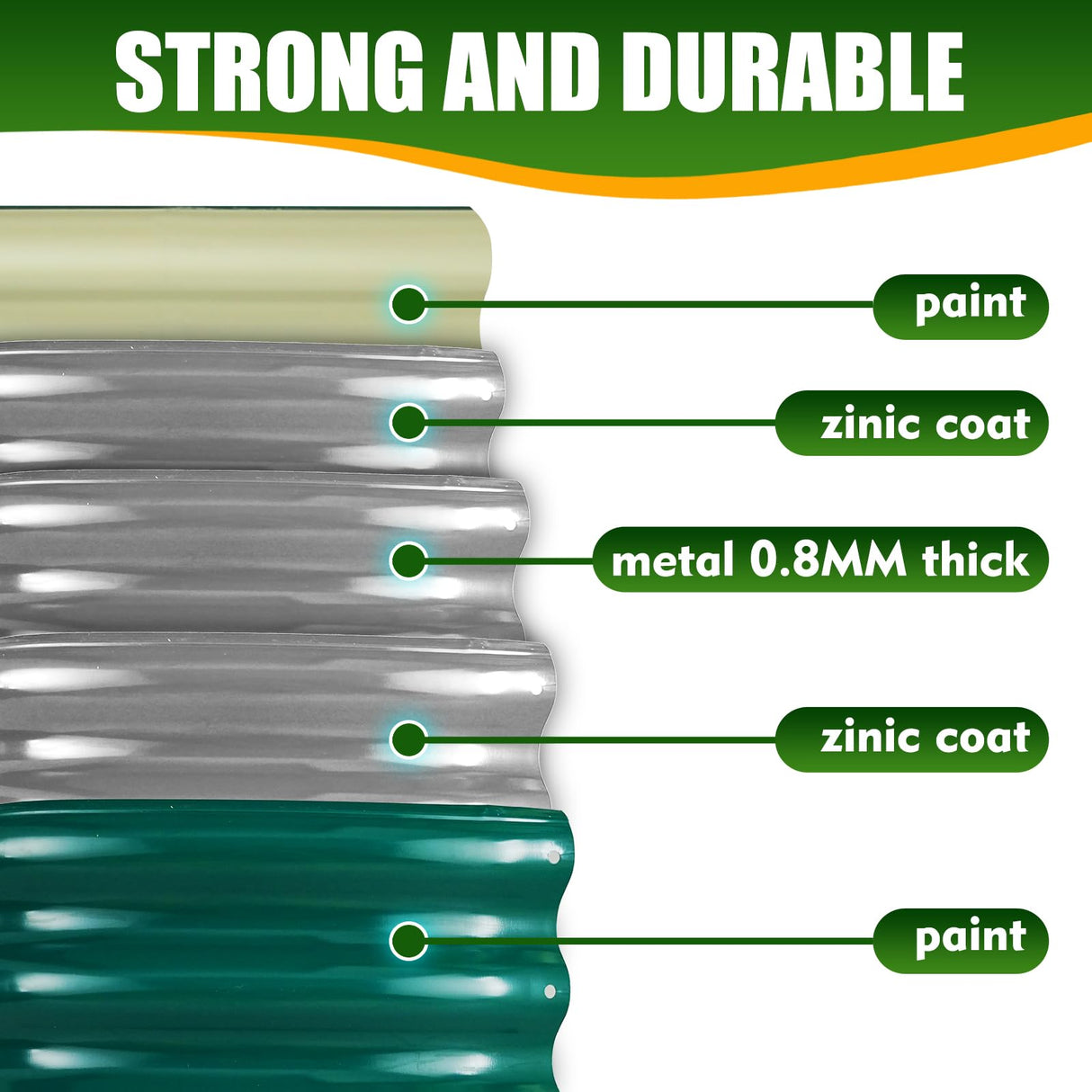 TBMLC 17" Tall Elevated Oval Metal Raised Garden Bed - 5ft x 2ft in Size and 0.8MM Thick Durable Planter Bed/Box for Vegetables Flowers Succulent at Patio/Garden Outdoor (Dark Green, 5X2X1.4 FT) TBMLC