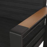 Christopher Knight Home Giovanna Outdoor 3 Seater Sofa, Dark Grey + Natural + Black Anodize Christopher Knight Home