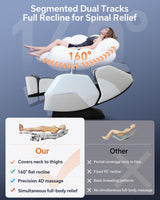 4D+3D Dual Mechanism Massage Chair Full Body Zero Gravity Massage Chair Recliner,AI Fatigue Health Detection,20 * 9+ User-Customized Massage Mode,8" HD Touchscreen&Vioce Control,Back Heating White CareTech