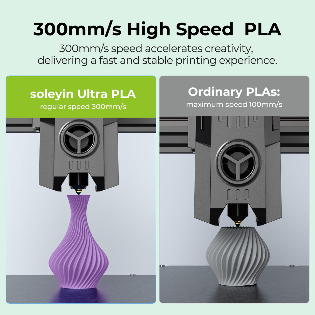 Cregrant3D Soleyin Filament 1.75mm Ultra PLA Filament for 3D Printing High Speed 30-300mm/s Accuracy +/- 0.02mm, 1kg Spool (2.2lbs), Fit Most FDM 3D Printer, Soleyin by Creality Filament, PLA Black Cregrant3D