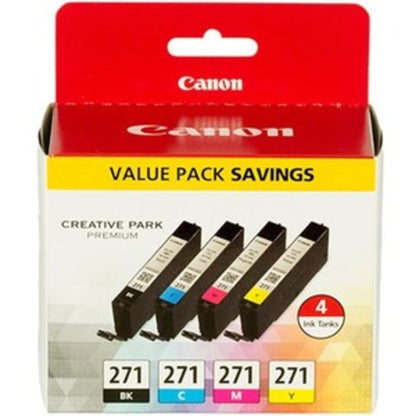 Canon CLI-271 BK/CMY 4 Color Value Pack Compatible to MG6820, MG6821, MG6822, MG5720, MG5721, MG5722, MG7720, TS5020, TS6020, TS8020, TS9020