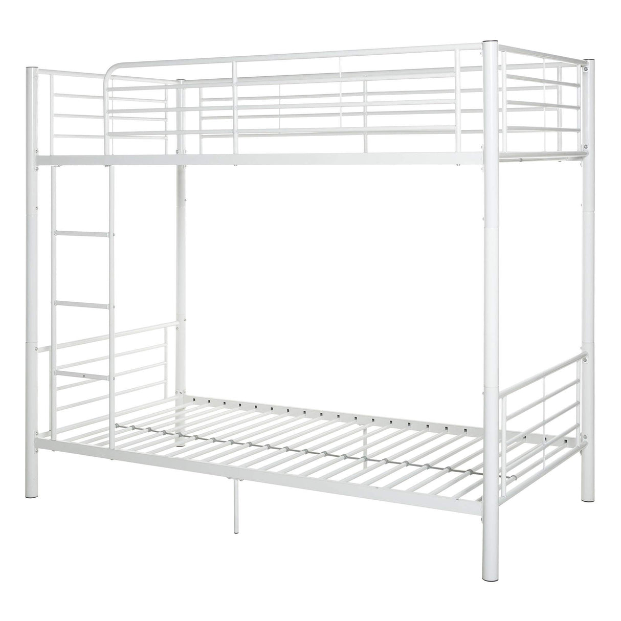 Walker Edison Elodie Urban Industrial Twin over Twin Metal Bunk Bed, Twin over Twin, White Walker Edison