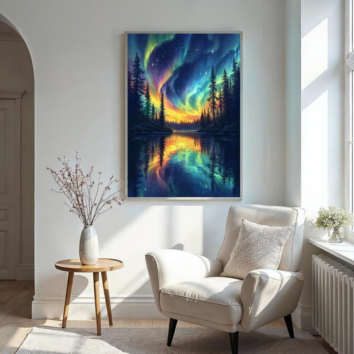 MBYAUYN Diamond Art Kits for Adults Aurora Lake, Diamond Painting Kit DIY, Full Drill Diamond Painting Kit, Dimond Art Paintings 5D for Home Wall Decor 12 X 16 Inch MBYAUYN