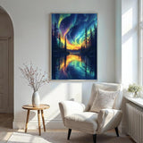 MBYAUYN Diamond Art Kits for Adults Aurora Lake, Diamond Painting Kit DIY, Full Drill Diamond Painting Kit, Dimond Art Paintings 5D for Home Wall Decor 12 X 16 Inch MBYAUYN