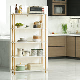 IBUYKE Modern 5-Tier Freestanding Wooden Bookcase - Stylish Multi-Purpose Organiser in White IBUYKE