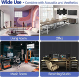 Shatex 12 Pack Hexagon Acoustic Panels,12" X 10" X 0.6" High Density Sound Absorbing Panels Reducing Noise and Improving Sound Quality,Suitable for Recording Rooms, Home Theaters and Offices (Black) Shatex