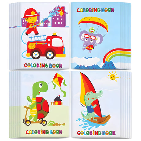 Neliblu 24 Pack Coloring Books for Kids - Incredible Value Bulk Party Favors Coloring Books with Awesome Animated Cartoons - Ideal Fun and Epic Learning Books for Kids at Home and School Neliblu