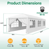 10x30 Party Tent, 2025 Update Outdoor White Tents for Parties, Wedding, Event, Large Canopy Tent with Walls, Big Event Gazebo Tents for Backyard, Garden, 8 Sidewalls ATOVER