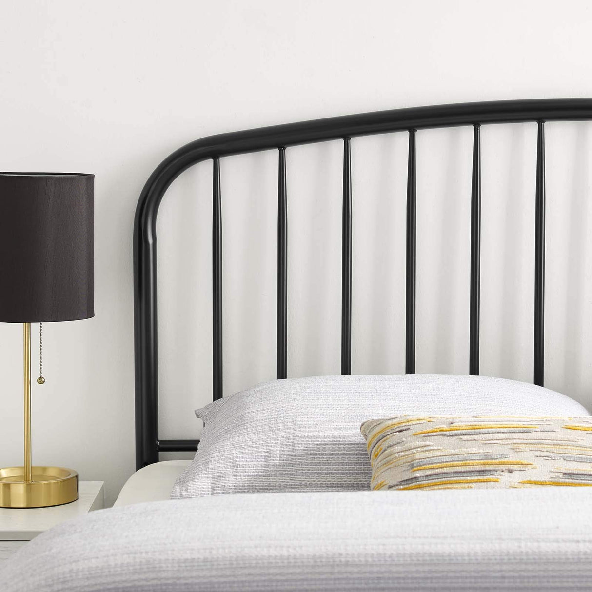 Modway MOD-6149-BLK Nova Full Metal Headboard, Black Modway