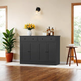 holzart Black Buffet Storage Cabinet with doors and drawers, 49" W Coffee Bar Cabinet, Kitchen Buffet Sideboard for Living Room, Kitchen holzart