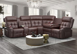 Reclining Sectional Couches for Living Room, L Shaped Large Sectional Reliner Sofa, Faux Leather Couch, Home Theater Seating with Console, Recliner Couch & Sofa Aotolo